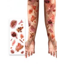 Tattoo Bogen Wunden - Thema: Halloween - Rot/Rotbraun