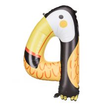 Tukan Folienballon Zahl 4 - Thema: Geburtstag und Jubiläum - Bunt