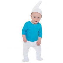 Schlumpf Kostüm für Babys - Thema: Fasching und Karneval - Blau - Größe 68/80 (6-12 Monate)