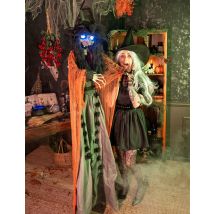 Animierte Hexe Dekoration 183cm - Thema: Halloween - Grün