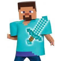 Minecraft Steve Kostümset für Kinder - Thema: Fasching und Karneval - Blau