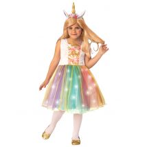 Prinzessinnen Einhorn Kostüm für Kinder - Thema: Fasching und Karneval - Bunt - Größe 122/140 (8-10 Jahre)