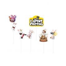 6 Raving Rabbids Kuchenspieße - Thema: Geburtstag und Jubiläum - Gelb/Blond
