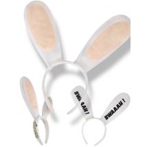 Raving Rabbids Haarreif Hase - Thema: Fasching und Karneval - Weiß