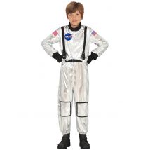Astronaut Kostüm Silber für Kinder - Thema: Fasching und Karneval - Silber/Grau - Größe 140/152 (10-12 Jahre)