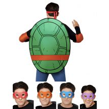 Teenage Mutant Ninja Turtles 4 in 1 Kostümzubehör Set für Erwachsene - Thema: Fasching und Karneval - Grün