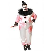 Pierrot Killer Clown für Herren plus size - Thema: Fasching und Karneval - Weiß - Größe XXL