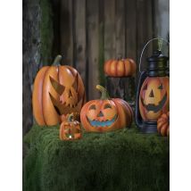 Gruselkürbis, leuchtend - 24 cm - Thema: Halloween - Orange