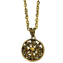 Piraten Halskette mit Totenkopf Medaillon Gold - Thema: Fasching und Karneval - Gold