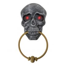 Totenkopf Türklopfer mit Licht und Sound für Halloween 27cm - Thema: Halloween - Schwarz