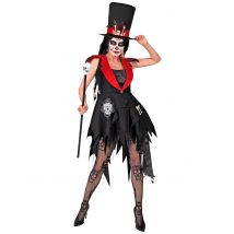 Voodoo Priesterin Kostüm für Damen - Thema: Halloween - Schwarz - Größe XS