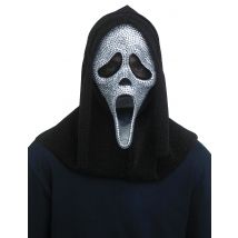 Scream Maske mit Strasssteinen für Erwachsene - Thema: Halloween - Weiß