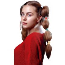 Haargummis Weihnachtsmotiv 6 Stück - Thema: Mottoparty - Bunt