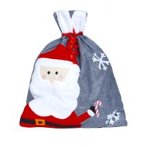 Weihnachtssack 50 x 60 cm grau - Thema: Weihnachten und Winter - Silber/Grau