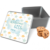 Koektrommel Welcome Little One Vierkant - Bewaarblik 20x20x10 cm