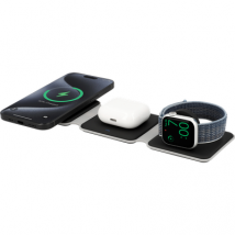 3-in-1 Draadloze Oplader 15W - Opvouwbare Charger geschikt voor Iphone, Apple Watch en Airpods - Compact Design - Compatibel met Qi-Gecertificeerde Toestellen - Zwart
