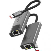LINQ Connects 2.5Gbe USB-C Ethernet Adapter, tot 2500 Mbps -plug and play, snelle Multi Gigabit connectivity, Gaming, streaming, videocalls - Grijs