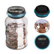 Digitale Spaarpot Met Munten Teller - Spaarpot voor Kinderen - Capaciteit voor 800 tot 1000 EURO munten - 120 x 218 mm - Spaarpot voor jongens en meisjes - 1.8L - Transparant