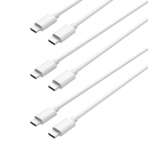USB C naar USB C Kabel - Oplader - Oplaadkabel Geschikt voor iPhone / Samsung oplader - Fast Charge - Oplaadkabel - 150cm - Wit - 3 stuks