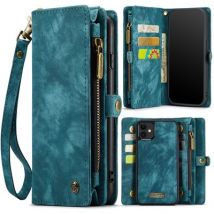 Caseme Hoesje geschikt voor iPhone 11 - Luxe Leren Portemonnee Hoesje - Blauw