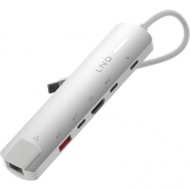 LINQ Connects 6-in-1 Pro-C Multiport Hub met 4K HDMI en Ethernet - 10Gbps - Geschikt voor Laptops en Tablets