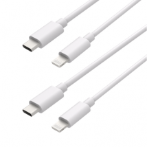 USB C naar Lightning Kabel - Oplader - Oplaadkabel Geschikt voor Apple / Iphone oplader - Fast Charge - MFi gecertificeerd - 75cm - Wit - 2 stuks - Cazy