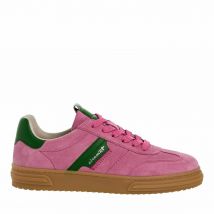 Leren sneakers met honingkleurige zool