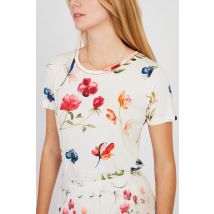 Derhy Camiseta de cuello redondo estampada ZIZANIE. Talla S. Color