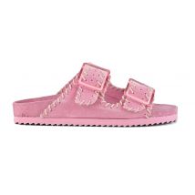 Mules en cuir avec surpiqûres