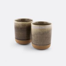 Set van 2 kopjes in reactief geglazuurd aardewerk, Bisceto