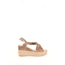 Sandalen met sleehak, in leer