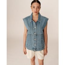 Oversized mouwloos jeansvest PAULETTE