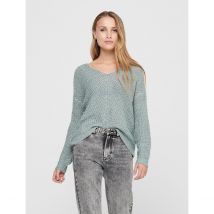 Trui in grof tricot met V-hals