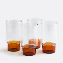 Set van 4 gekleurde borosilicaatglazen