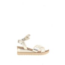 Sandalen met sleehak, in leer