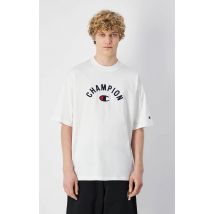 Champion Camiseta de manga corta con logo en semicírculo. Talla L. Color