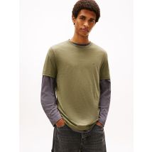 Slim T-shirt met ronde hals in jaspé