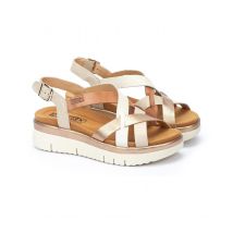 Sandalen in leer met sleehak Palma