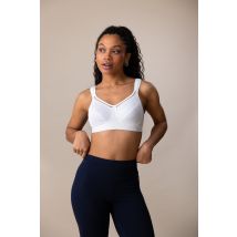 Sujetador deportivo Classic B, alta sujeción Mujer Talla 90B. Color Blanco