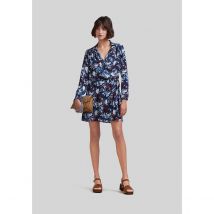 Vestido corto de manga larga con estampado floral