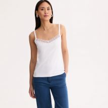 Tanktop met V-hals, smalle bandjes