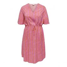 Only Carmakoma Vestido estampado, para anudar. Talla 44. Color Rosa