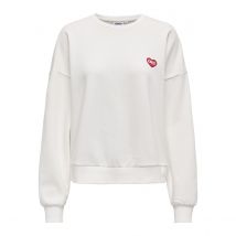 Only Felpa Girocollo Bianco Donna Taglie S