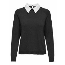 Only Carmakoma Maglione Collo A Camicia Nero Donna Taglie 46/48 (FR) - 50/52 (IT)
