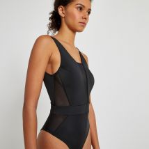 La Redoute Collections Costume Intero, Inserti In Tulle Nero Donna Taglie 44 (FR) - 48 (IT)