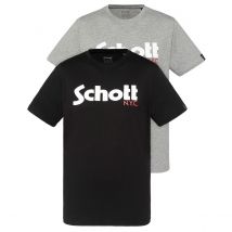 Schott Confezione Da 2 T-shirt Con Logo Nero Uomo Taglie L