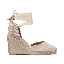 Castaner Espadrillas Con Zeppa In Cotone Carina Beige Donna Taglie 40