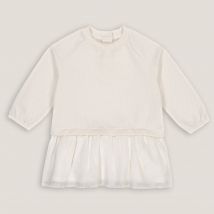 La Redoute Collections Abito A Maniche Lunghe, Effetto 2 In 1, Stampa A Pois Beige Taglie 24 mesi - 86 cm