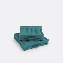 La Redoute Interieurs Cuscino Da Pavimento Cotone Riciclato, Scenario Verde Taglie 38 x 38 x 10 cm
