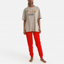 Super Mario Pigiama Maniche Corte In Cotone Supermario Marrone Donna Taglie L